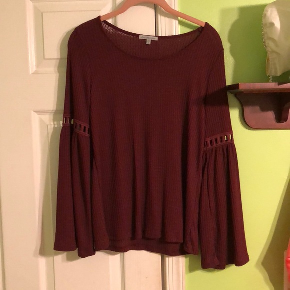 Charlotte Russe Tops - Burgundy Long Sleeve Shirt